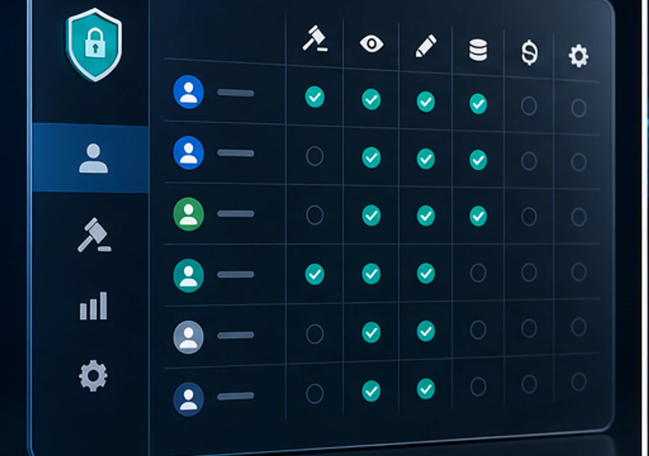 Role Based Access feature interface for auction software