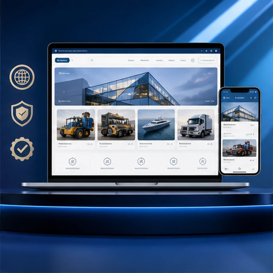 branded auction platform hero visual