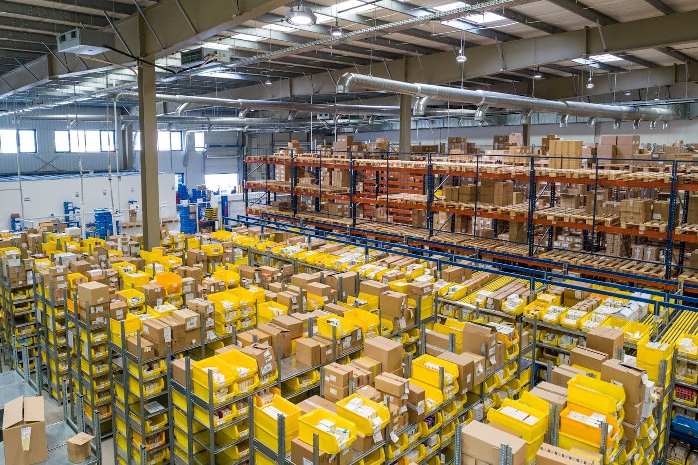 Retail warehouse inventory prepared for liquidation