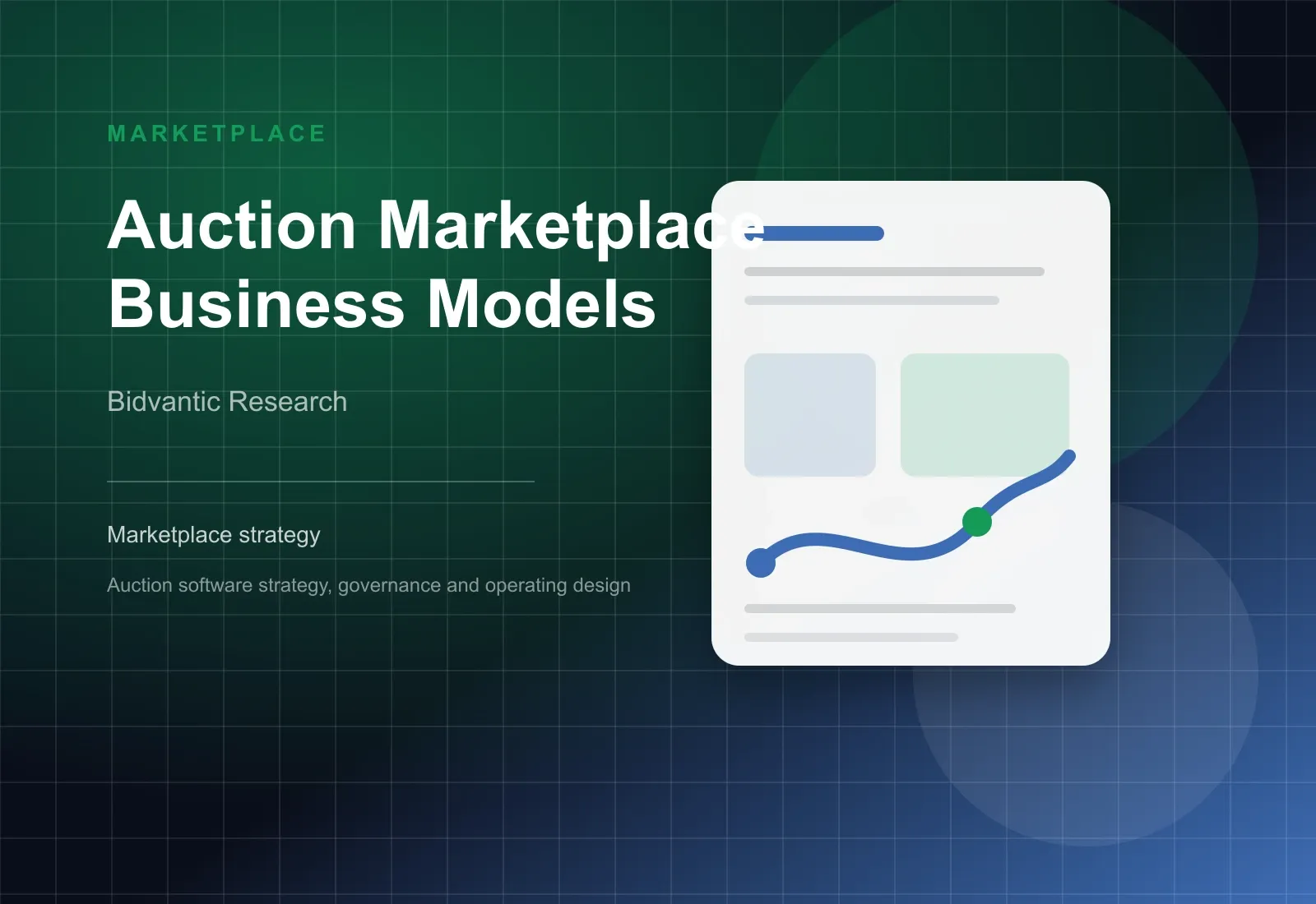 Abstract auction marketplace business models cover with liquidity and revenue model layers