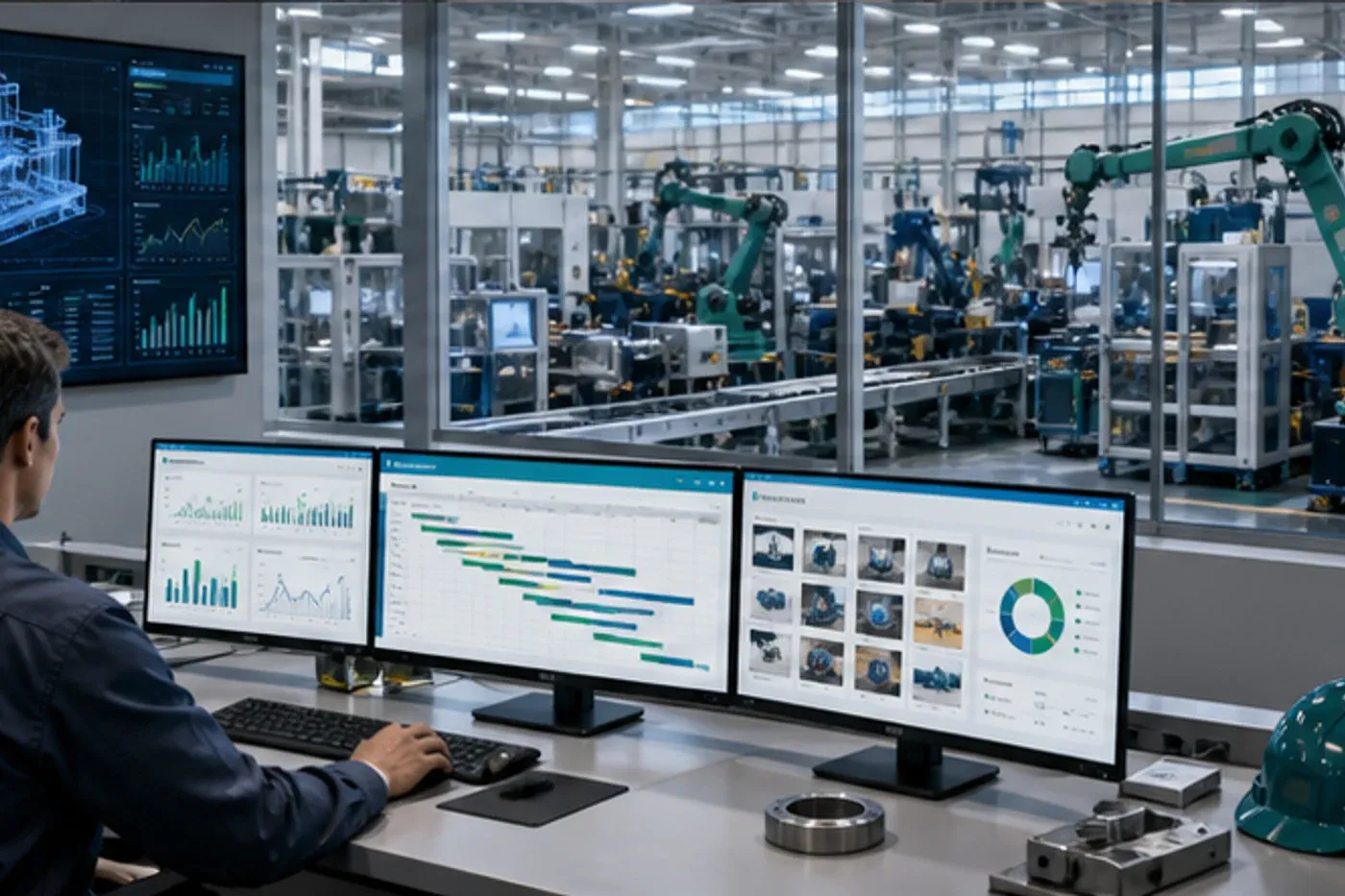 Manufacturing auction software dashboard connected to factory operations and supplier bidding signals