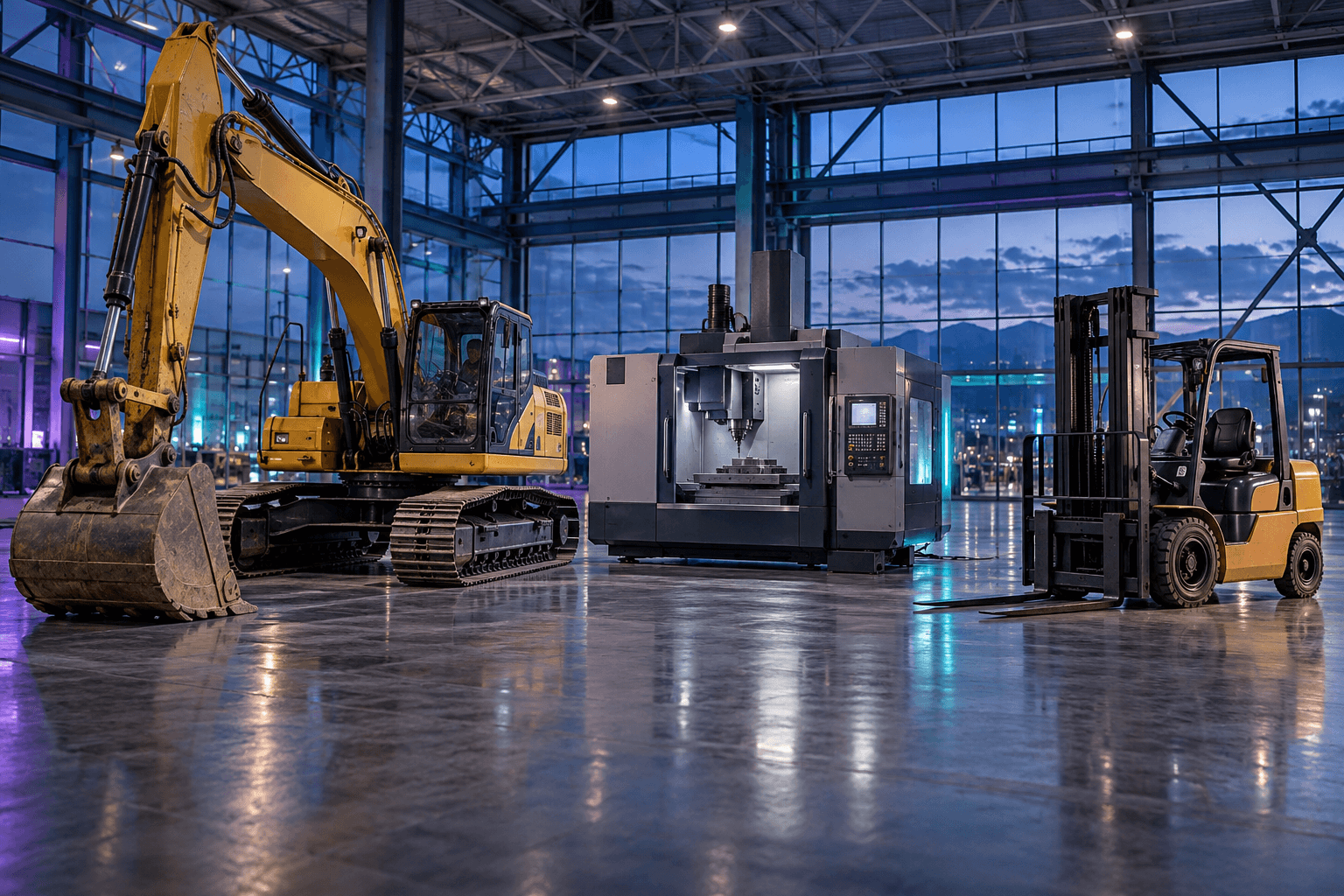 Industrial & heavy equipment auction industry artwork