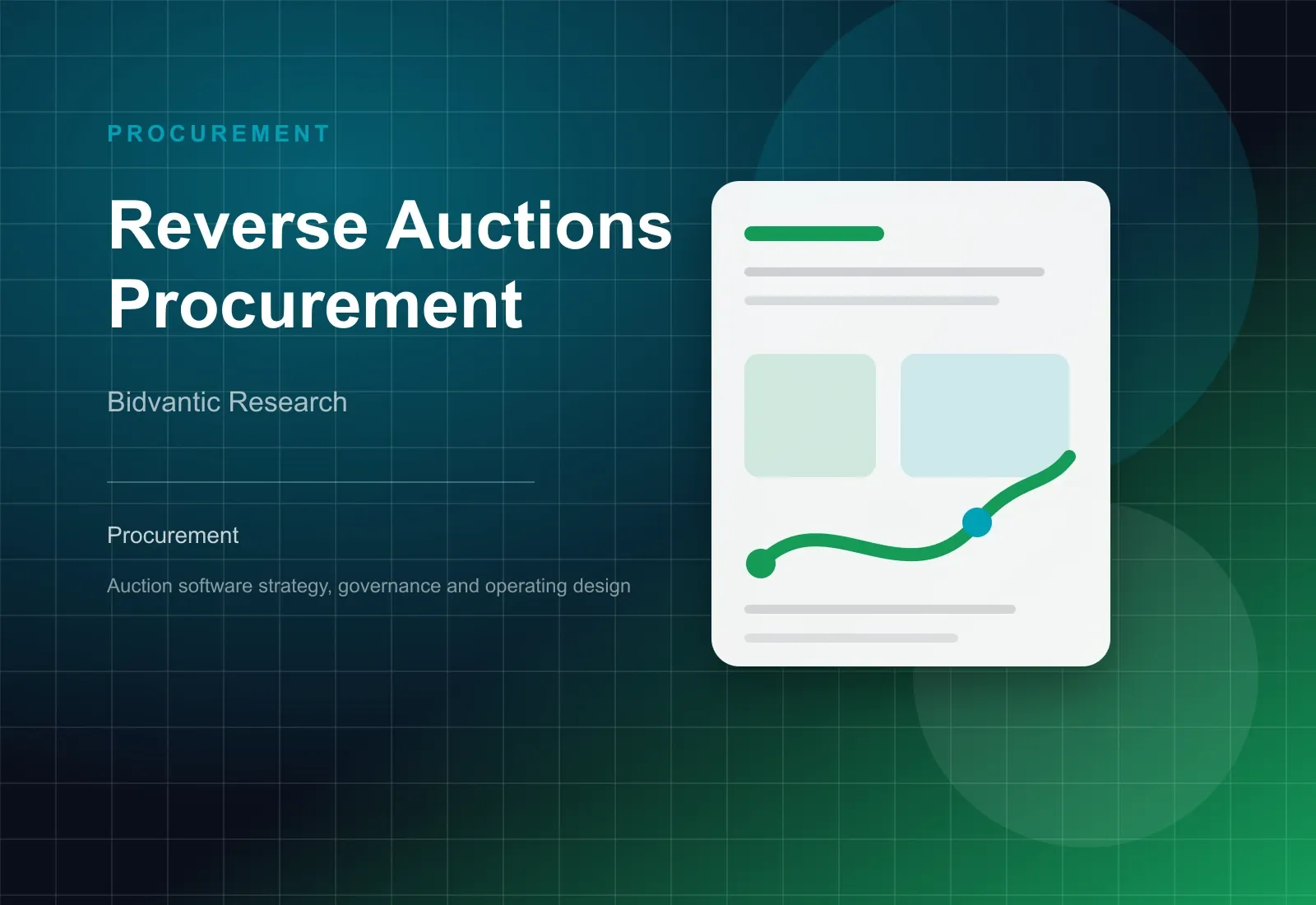 Abstract reverse auctions procurement whitepaper cover with supplier competition and award governance layers